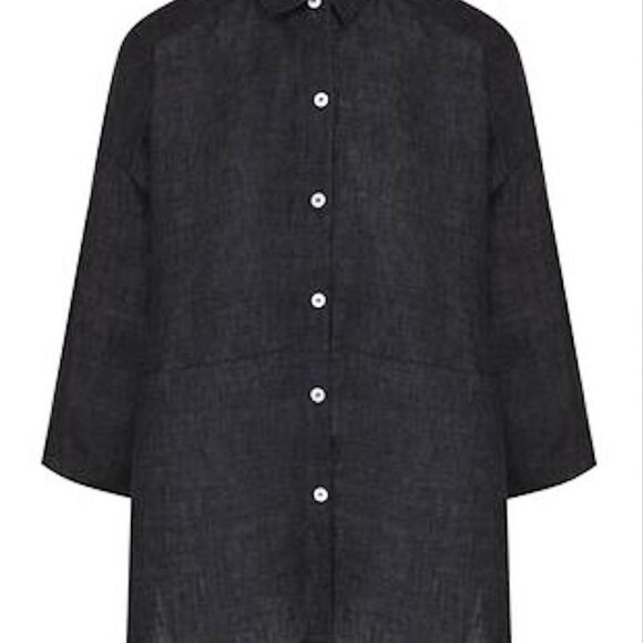 $595 Women's Eleventy Oversize Button Front Linen Top Blouse Shirt EU 44 / US 8 - Picture 4 of 5